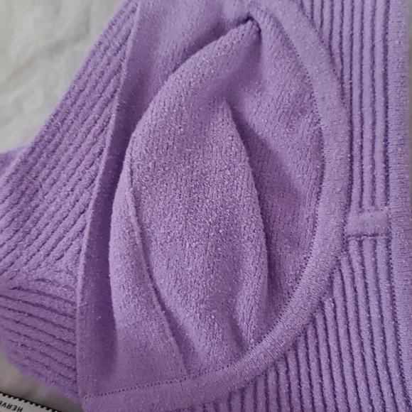 Herve Leger Bra Top Medium Orchid Purple Boucle Knit Fabric NWT - Picture 3 of 7
